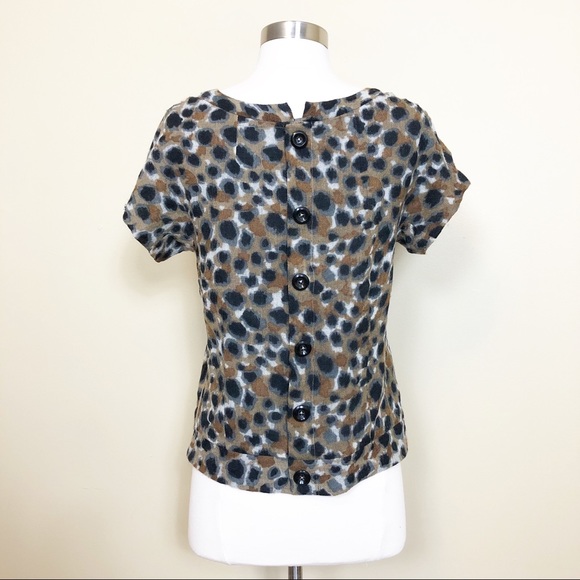Anthropologie Portrait of a Girl Leopard Wool Top - Picture 6 of 8